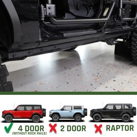 IAG I-Line Side Skirt Pinch Weld Covers (Black Powder Coated Steel) for Ford Bronco 4 Door 2021-2024+ (Not Sport)