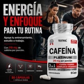 Cafeína 210 Testrol Platinum Cápsulas