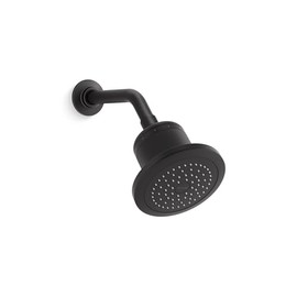 KOHLER K-33631-Y-BL Cinq Single-Function Filtered Showerhead, Round Fixed Showerhead with Filter for Hard Water, 2.5 gpm, Matte Black