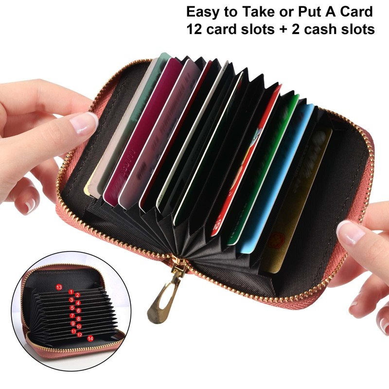 ProChosen Credit Card Holder Wallet,RFID Blocking Small Wallets Genuine Leather