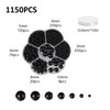 1153 Pieces Black Faux Pearls with Holes with 1 Roll