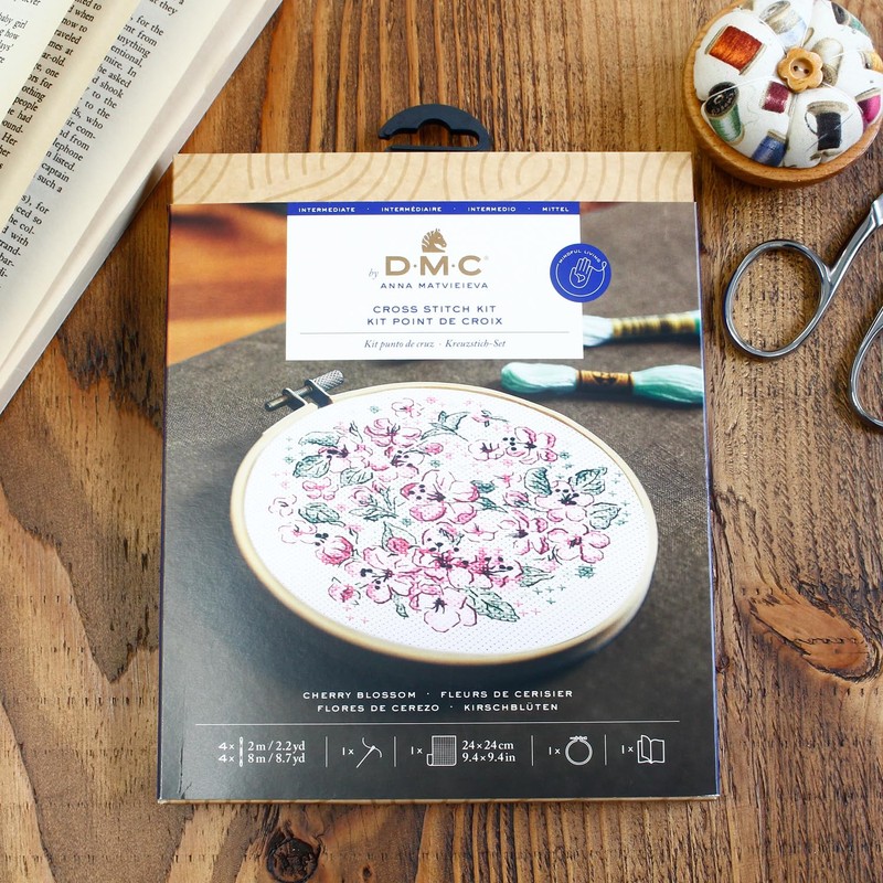 DMC Cherry Blossom - Medium Cross Stitch Kit
