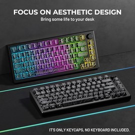 HITIME XVX - Teclas de brillo con tecnología IMD, teclas topográficas personalizadas 60 75 100 por ciento, juego de tapas de teclas negras retroiluminadas, perfil OEM impreso lateral para teclados
