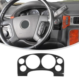 Linskip Dashboard Panel Trim Compatible with Avalanche/Suburban/Tahoe/Silverado 1500 & Yukon/Sierra 2007-2013, Dash Instrument Frame Cover, Interior Accessories(Black Carbon)