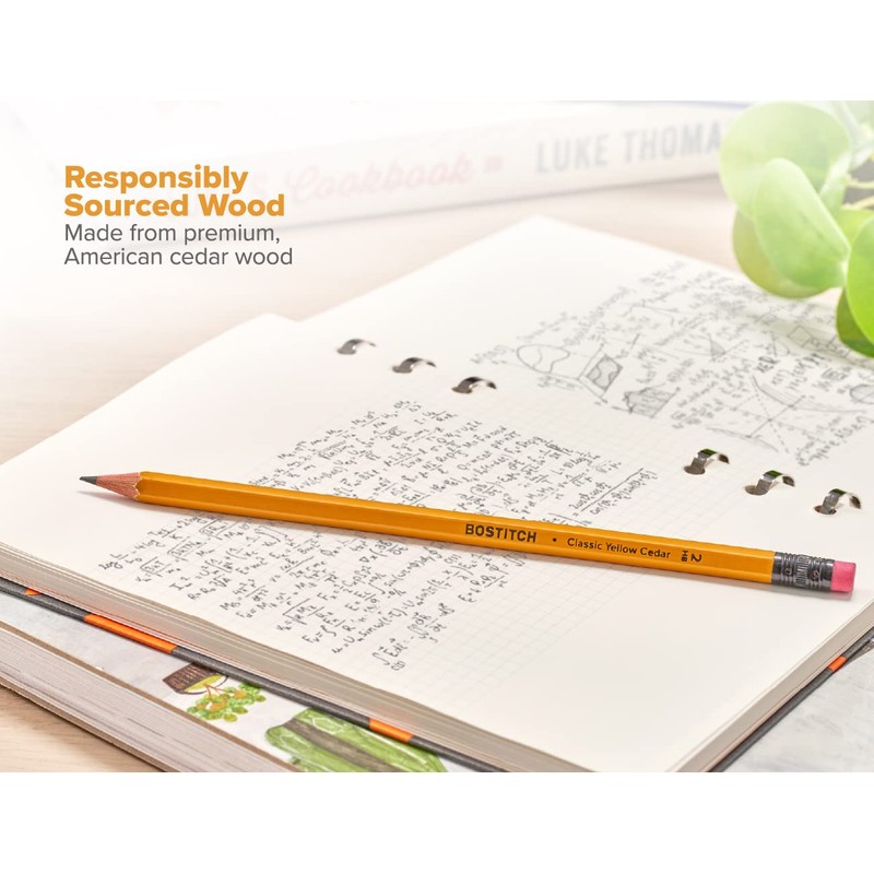 Bostitch Office Premium #2 Pencils, American Cedar Wood, Pre-Sharpened, HB