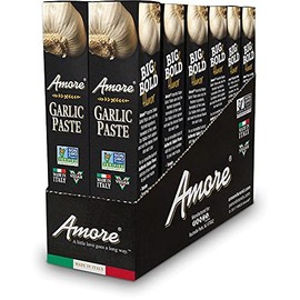 Amore Vegan Garlic Paste In A Tube - Non GMO Certified and Made In Italy 3.2 Ounce (Pack of 12)