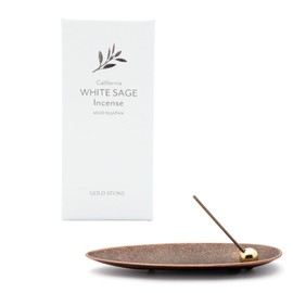 White Sage Incense Incense Holder Set of 2 Intenters Kit for Purification Incense Sticks 30 Sticks 100% Natural Ingredients Made in Japan Incense Smashing Healing (Incense Holder Color, Bronze)