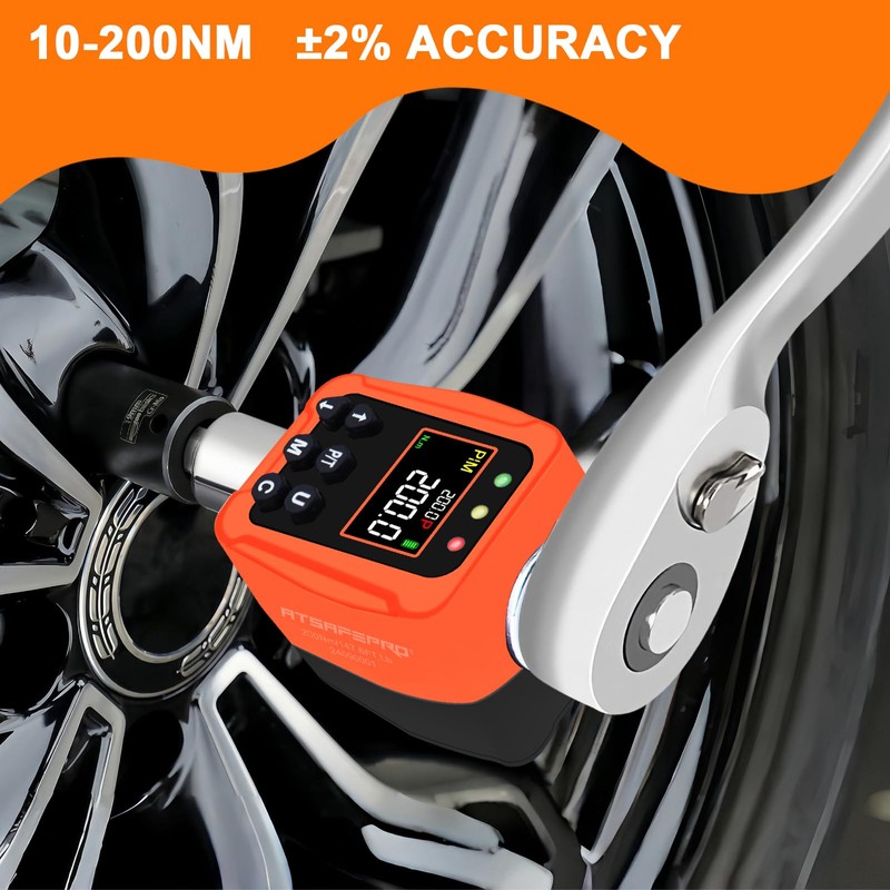 ATsafepro Digital Torque Adapter 1/2" 10-200 Nm,Digital Torque Wrench with