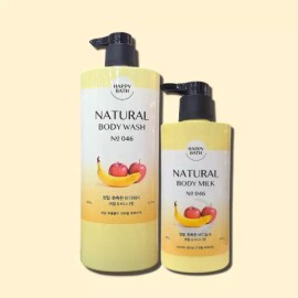 Happybath 해피바스 정말 촉촉한 바디세트 애플 앤 바나나향 (밀크400g+워시900g) 저자극 Happybath Super Moisturizing Body Set Apple and Banana Scent (Milk 400g + Wash 900g) Low Irritation
