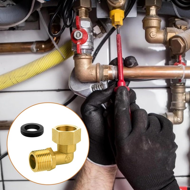 HSUYUN Brass movable screw connection 1/2 inch, right angle screw
