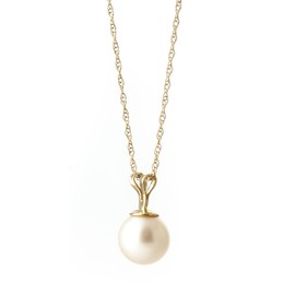 Galaxy Gold GG 14k 20" Yellow Gold Necklace with Freshwater-cultured Pearl