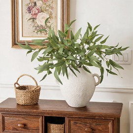6PCS Realistic Faux Eucalyptus Leaves Branches for Tall Floor Vase
