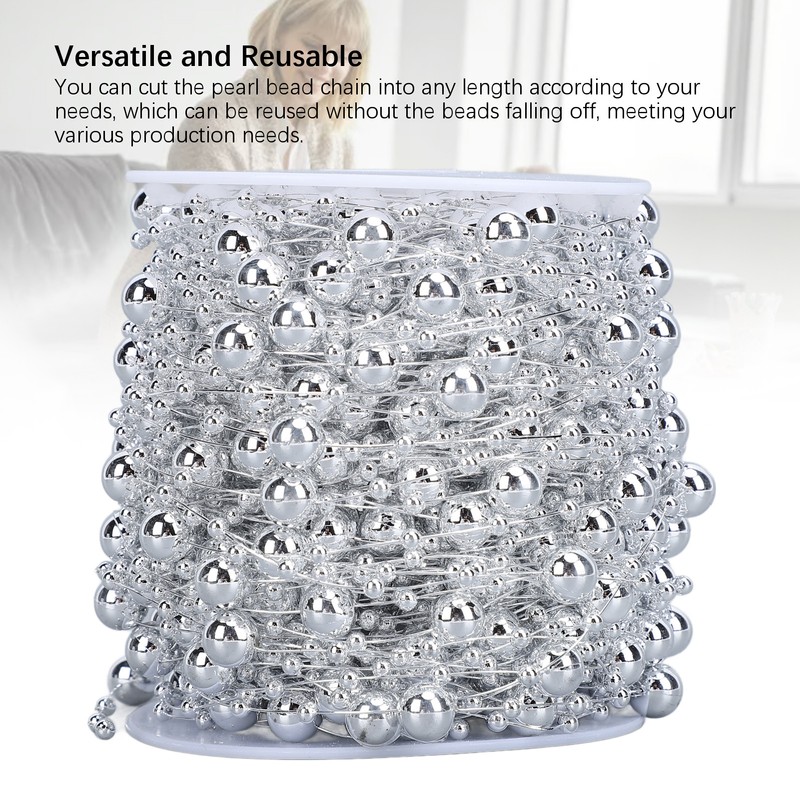 1 Roll Pearl Beads Chain Artificial Pearl Strand Trim String