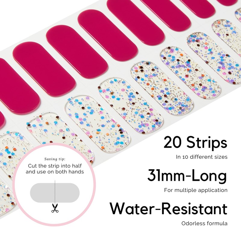 NAILOG Gel Nail Seal Curing Type (20 Pieces), Long Lasting,