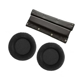 beyerdynamic EDT 770 VB Ear Pad Set Velour in Black Bundle with beyerdynamic Leatherette Replacement Buttonable Headband (2 Products)