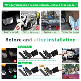 GAFAT 2017-2022 Citroe-n C5 Aircross/New 2021 2022 Citroe-n C4 C5 X Pedals for Gas and Brake, Pedal Caps Cover Pedals Cover Plate Footrests [Manual Transmission]