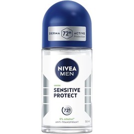 NIVEA MEN Sensitive Protect Deo Roll-On, Antitranspirant mit 72h Schutz vor Achseln√§sse und K√∂rpergeruch, Deodorant ohne Ethylalkohol f√ºr empfindliche Haut (50 ml)
