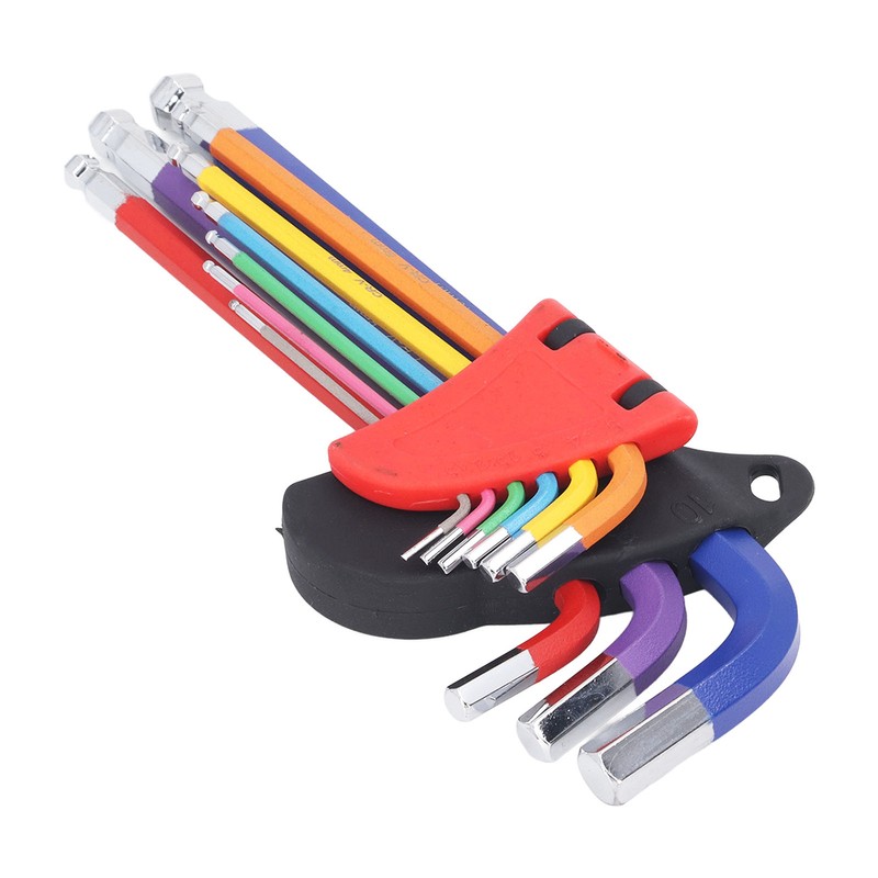 9 Pcs Hex Wrench Set Color Coded Non Slip CR