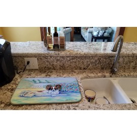 Caroline's Treasures 7244DDM Papillon Dish Drying Mat Absorbent Dish Drying Mat Pad for Kitchen Counter Dish Drainer Mat for Countertop, 14 x 21", Multicolor