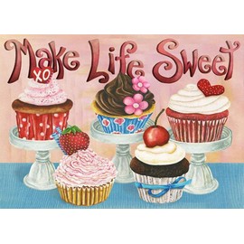 GEWOUVIN Cupcake Diamond Art Kits for Adults, Dessert Diamond Painting Kits for Adults Beginners, DIY Full 5D Round Drill Gem Art Kits for Gift Home Wall Decor【15.7x11.8inch】