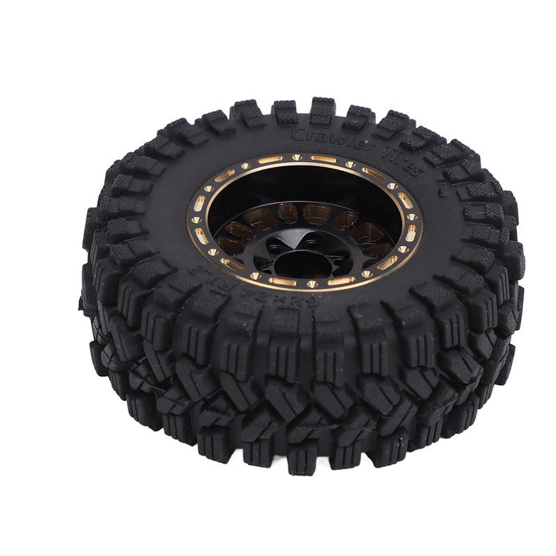 4Pcs Brass Wheel Tire Set 1.2in Hub Replacement for Traxxas