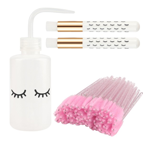 53PCS Lash Shampoo Brush Sets With 50pcs Disposable Mascara Wands