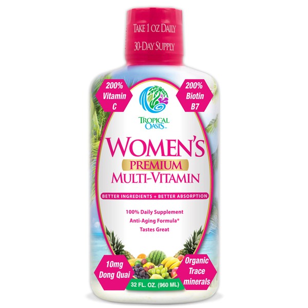 Premium Liquid Multivitamin for Women | Sugar Free Women’s Multivitamin | 100+ Vitamins, Minerals & Herbs Promote Anti-Aging, Heart, Brain & Bone Health |98% Absorption Rate | Non-GMO | 32 Serv