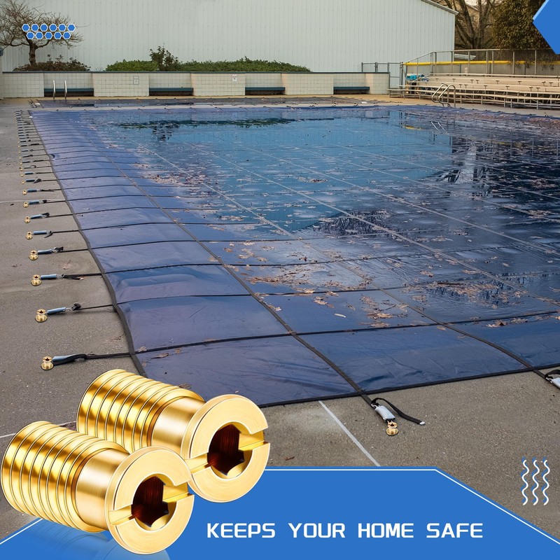 Zonon 15 Pack Pool Cover Brass Anchor Universal Size Fits
