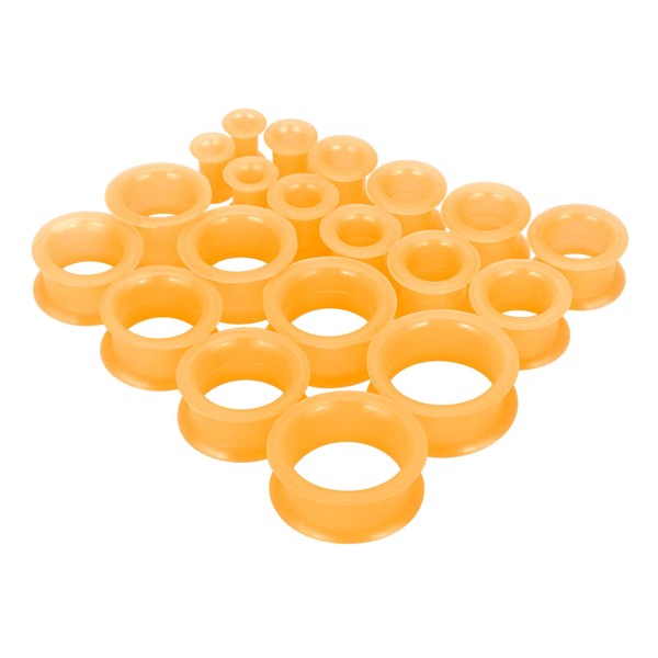 Stuppendux 2g-1" 10Pairs Apricot Plugs Kit Ear Skins Gauges Hard