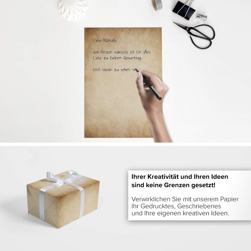 100 Sheets Set of Letter Paper Old Paper Vintage DIN