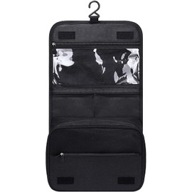 Acopton Portable Hanging Travel Toiletry Bag for Men and Womens Waterproof Bathrooom Shower Bag Multifunctional Cosmetic Makeup Organzier (Black)