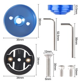 Aluminium Bicycle Stem Mount for Garmin Edge 540 530 520 510 500 200 130 25 20 840 830 820 810 800 1000 1030 1040 Plus Explore 2 Bicycle Computer Holder GPS Bicycle Mount MTB Stem Mount - Blue