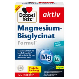 Doppelherz Magnesium Bisglycinate - Formula - Magnesium contributes to normal muscle function - plus vitamin B6-120 capsules
