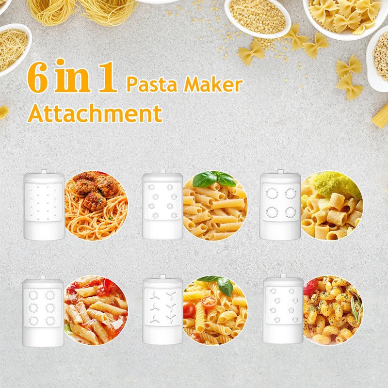 Pasta Maker Attachment for Kitchenaid Stand Mixer with 6 Different