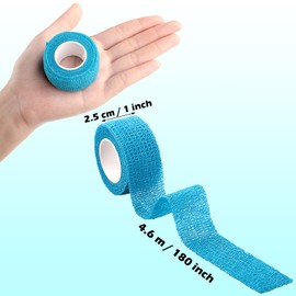 BBTO 12 Pack 1'' x 5 Yards Self Adhesive Bandage Wrap, Elastic Breathable Self Adherent Wrap for Sports, Toe, Wrist, Ankle, Swelling Wraps, 12 Colors