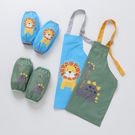 Kids' Waterproof Art and Cooking Smock for Boys and Girls Free Size / Little Dinosaur + Sleeve 3ea