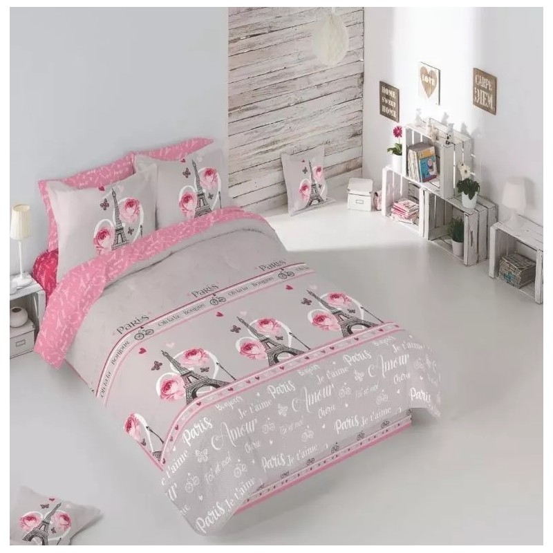 Primavera Edredón Juliette Paris Gris Matrimonial 8 Pzs. Competition