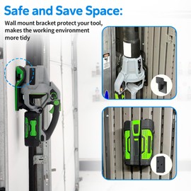 Blower Wall Mount Hanger for EGO Leaf Blower - Leaf Blower Wall Mount Bracket with Battery Holders Compatible with EGO 530 615 650 CFM Blower, Leaf Blower Attachments & Accessories for EGO Blower