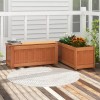 Outdoor Patio Bench With Planter Box Wood Contemporary Design For