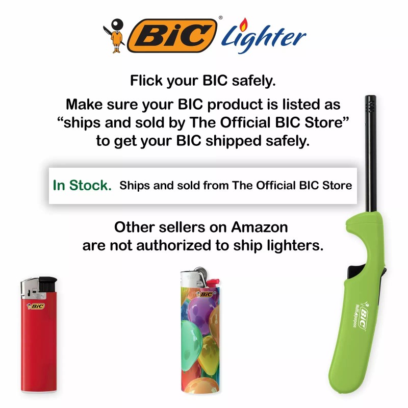 BIC Classic Electronic Series Lighters Assorted Colors Set of 8