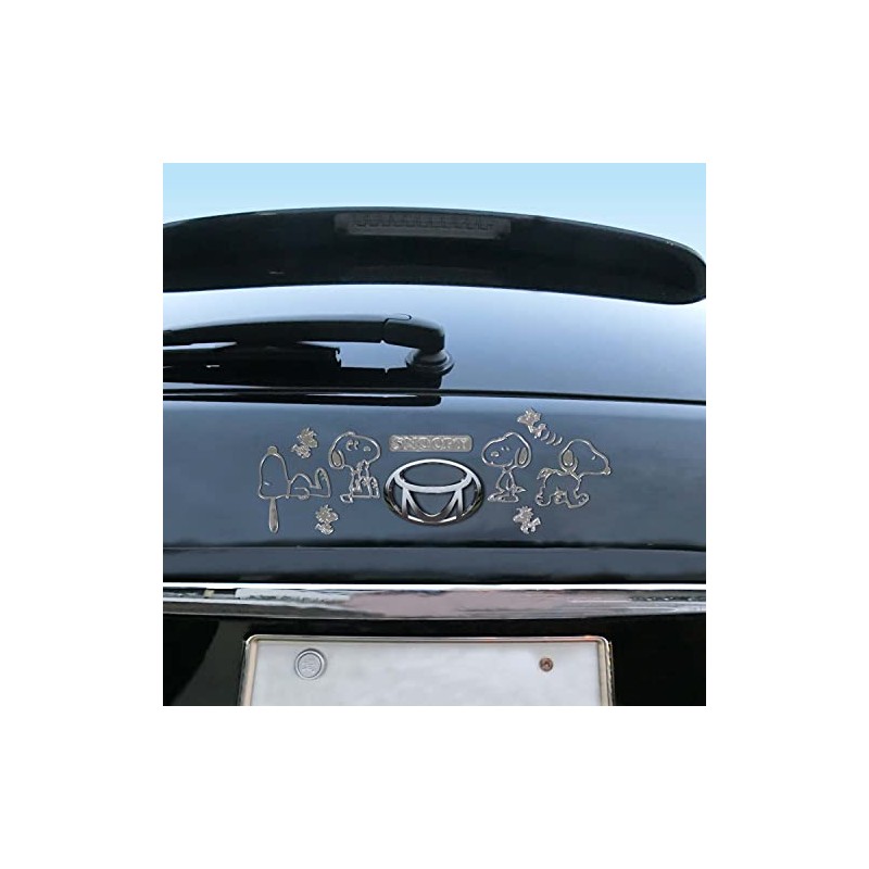 Meiho SN210 Snoopy Woodstock Emblem Sticker Large Silver