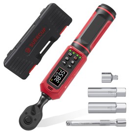 SUERCUP 3/8-inch Digital Torque Wrench(0.66-44.29Ft.Lb/0.9-60N.m) ±1% Accuracy Digital Torque Wrench with Vibration, Buzzer,LED Notification and Five Units of Measure, for Bike, DIY and Home Repair