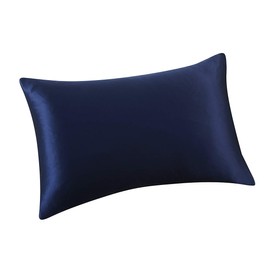 ALASKA BEAR Silk Pillowcase Queen Size Gift Set for Skin and Hair Care Beauty Sleep 100 Percent Organic Mulberry Pillow Slip Case (1 Pack, Navy)