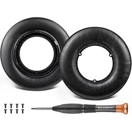 SOULWIT Earpads Replacement for Sony MDR-XB500 Headphones, Ear Pads Cushions with Softer Protein Leather, Replace Plastic Parts and Screws - Black