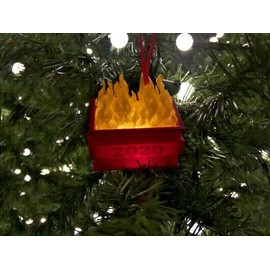 Model Scenery World NEW RED 2020 Dumpster Fire Christmas Decoration Commemorative Set Holiday Gift