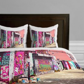 Deny Designs Shannon Clark Paint It Pink Duvet Cover, Queen