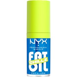 NYX Professional Makeup Fat Oil Chillz Gloss, Brillo Labial Hidratante con Efecto Refrescante hasta por 12 Horas, Sensación No Pegajosa, Fórmula Vegana, Tono Polar Peppermint (Azul), 4.8 ml