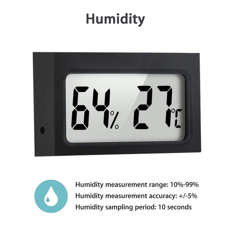 Rojuna 10-Pack Mini Thermometer Hygrometer, Large Number Small Digital Electronic