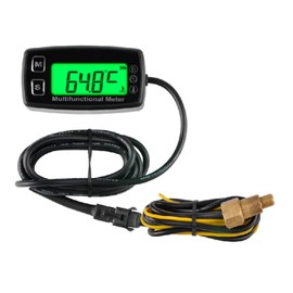 Runleader Digital Oil Water Temperature Meter Real-time RPM Display Alarm Temperature and RPM Working Time Recording for Lawn Mower Generator Dirt Bike Outboard Motor Scooter Compressor