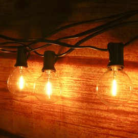 Tomshine AC 220V-240V 21.33ft E12 Base G40 LED Fairy String Light No Dimmable 12+1 Globe Bulbs IP 44 Water-resistant for Patio Garden Backyard lighting Christmas Holiday Wedding Party Decorations 2700k Warm White